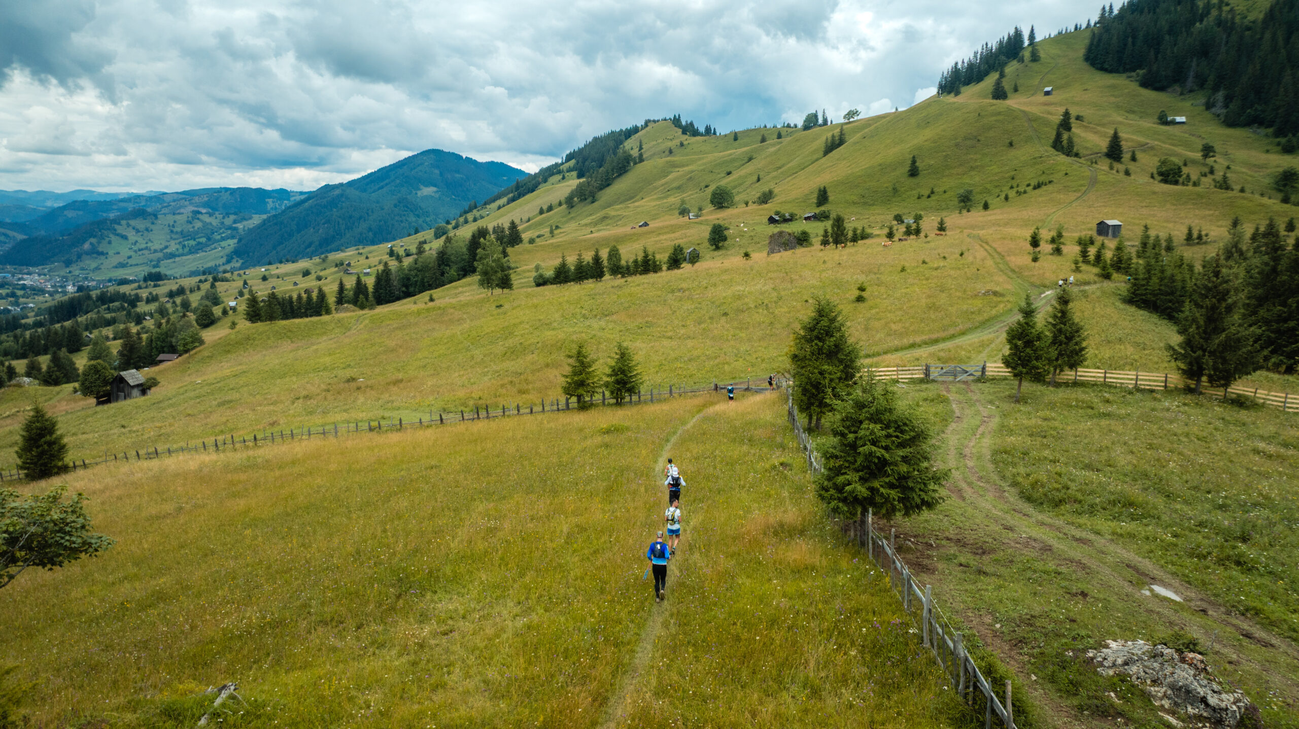 Bucovina Ultra Rocks by UTMB runners on hillside